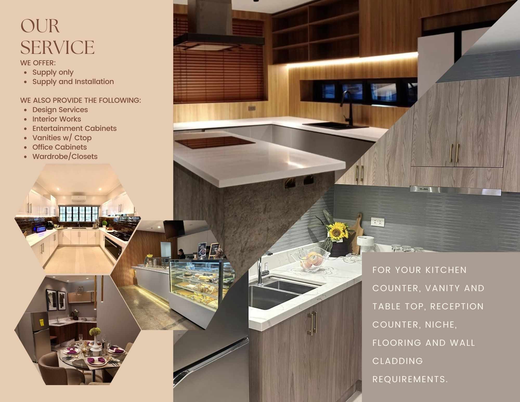 Supply and Installation of Granite,Quartz,Marble,Travertine,Sintered stone